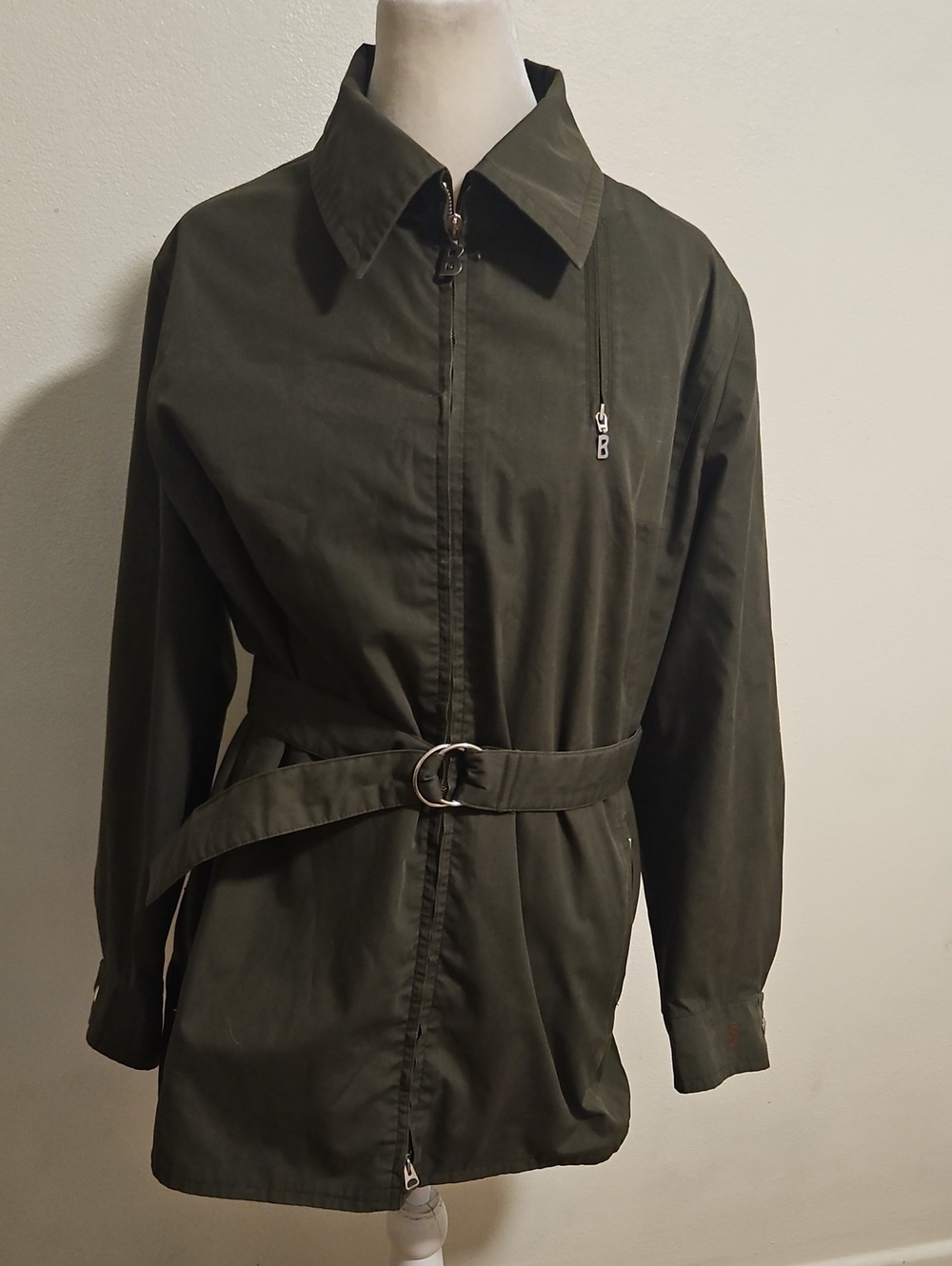 Bogner Olive Green Belted Trench Jacket 16?